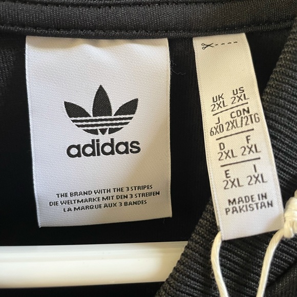 Adidas track suit black 2xl zip up jacket and black XL pants NEW never worn. - Picture 2 of 6